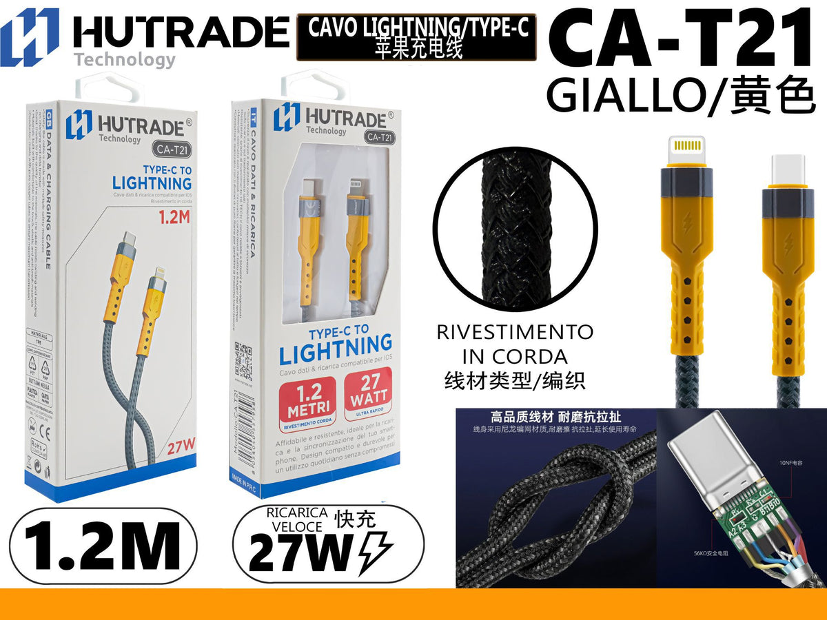 CA-T21 CAVO TYPE-C TO LIGHTNING 1.2 METRI 27W