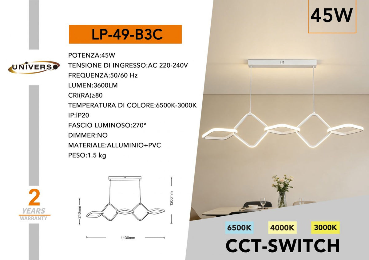 Lampadario Da Soffitto Universo – LP-49-B3C