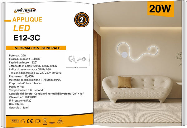 Applique Da Muro Universo – E12-3C