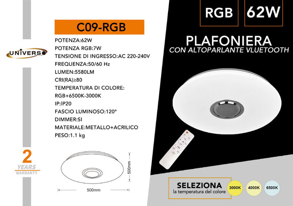 Lampada Da Soffitto Con Musica Universo – C09-RGB