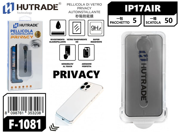 F-1081 PELLICOLA DI VETRO PRIVACY AUTOINSTALLANTE IP17AIR