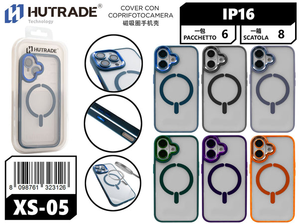 XS-05 COVER TRASPARENTE BORDO COLORATA MAGSAFE IP16