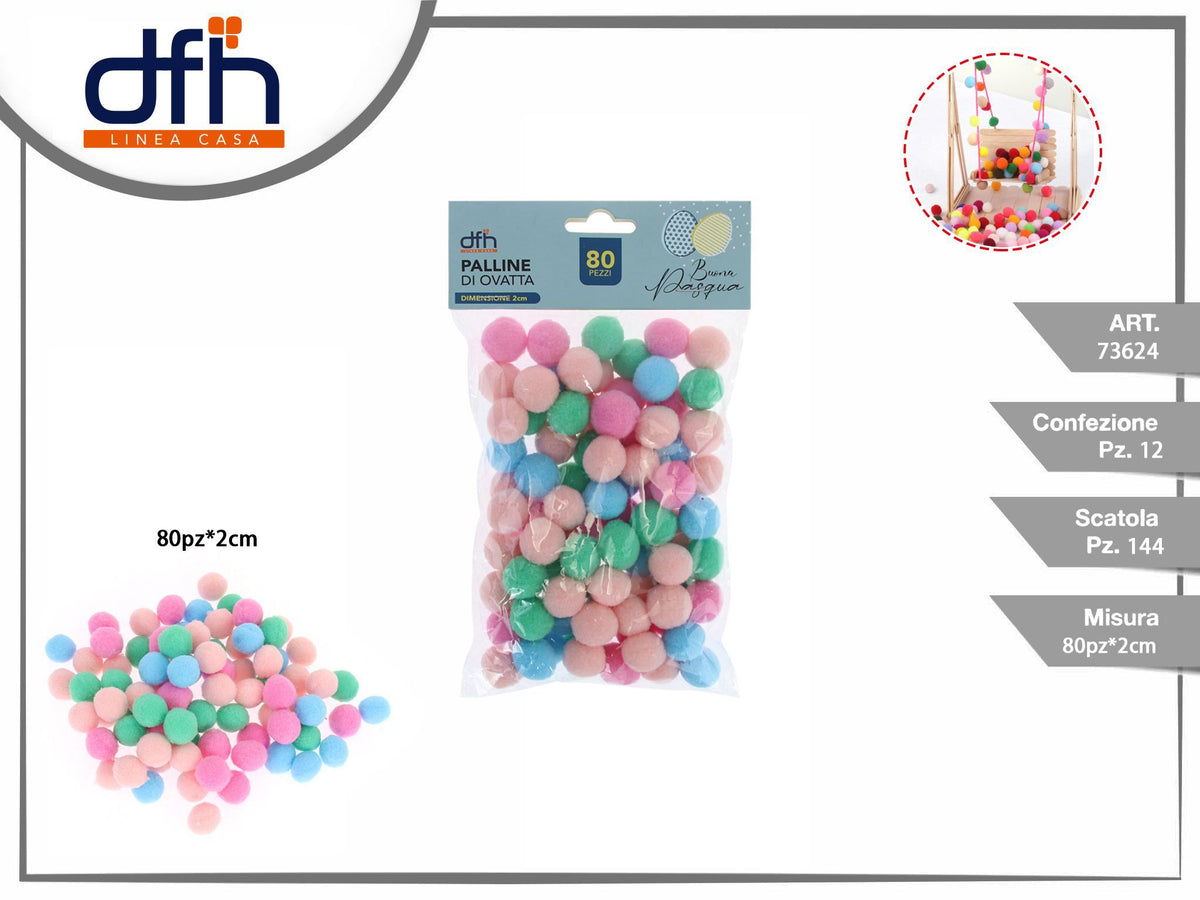 PALLINE DI OVATTA 2 cm 80 pz
