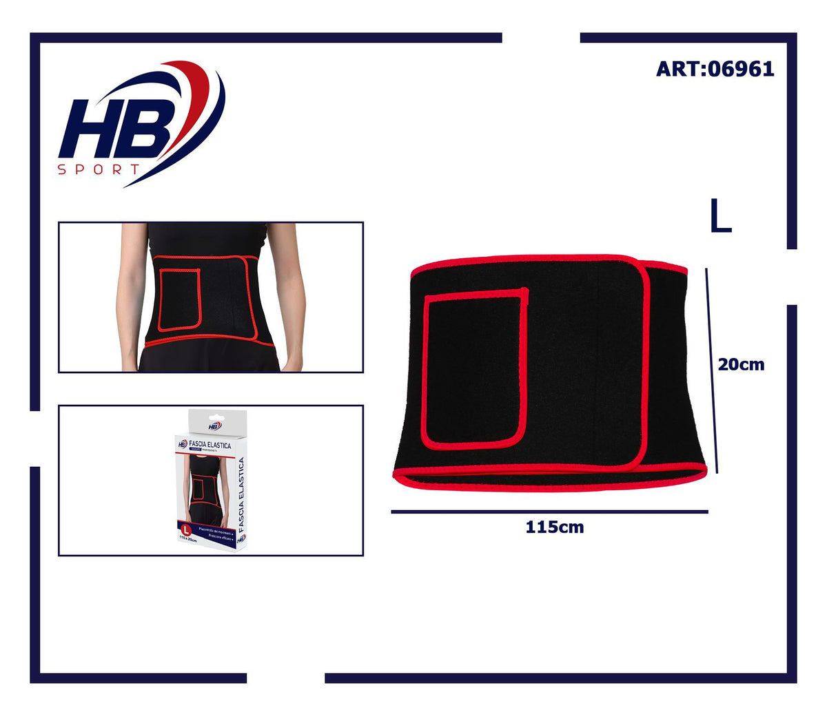 Fascia elastica taglia L — 20 × 115 cm