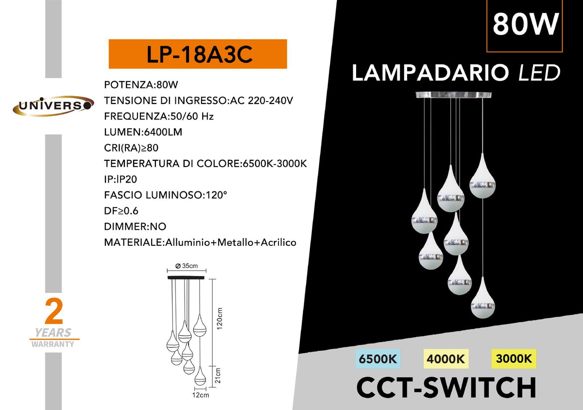 Lampadario Da Soffitto Universo – LP-18A3C