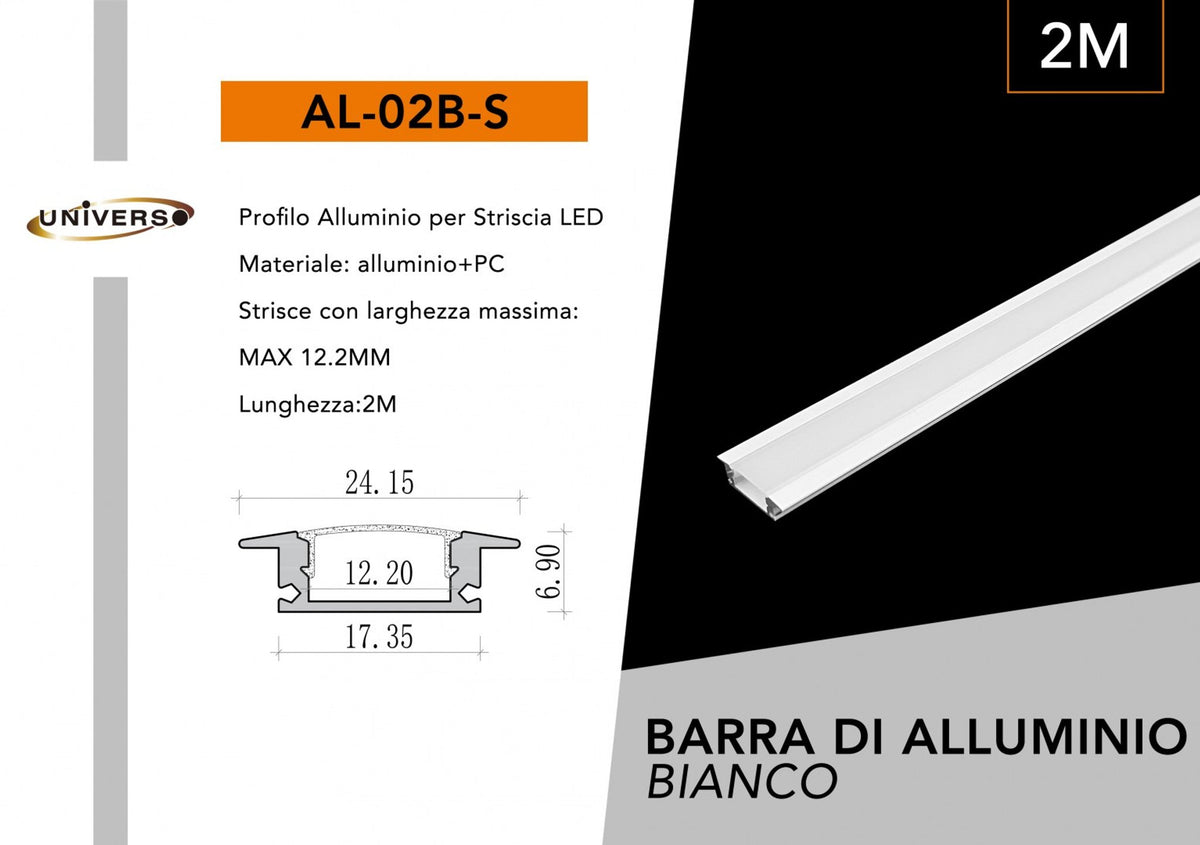 Profilo per strisce LED – AL-02B-S