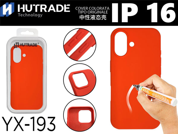 YX-193 COVER COLORATA IN GOMMA IP16 ROSSO