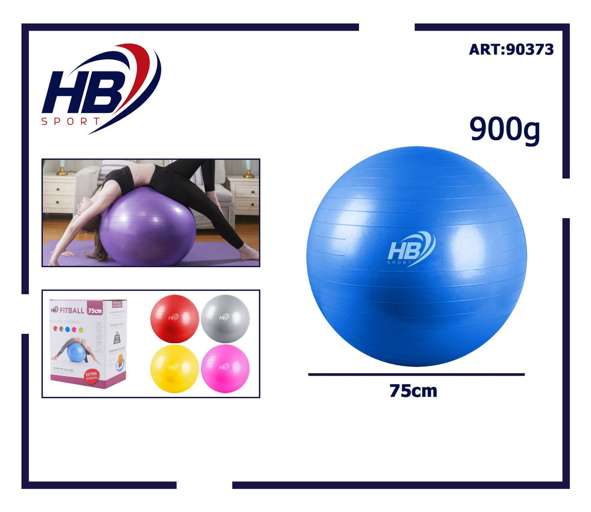 PALLA PER YOGA-ROSSO 75 cm
