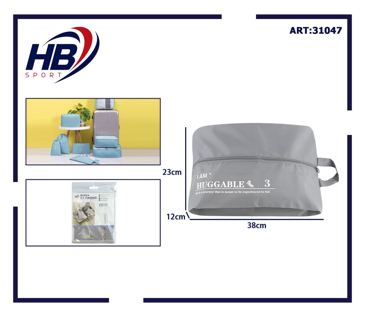 BORSA DA VIAGGIO 38 23 12 cm