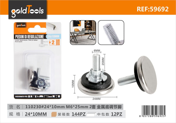 Piedi per mobili 24×10mm, 25mm – art. 59692