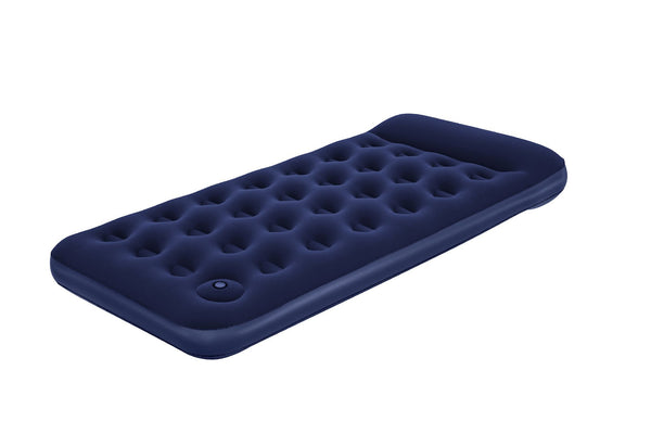 Airbed pvc blu floccato singolo pluscm. 188 × 99 × 28 con pompapiede