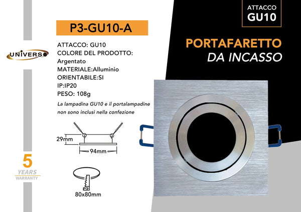 Porta Faretto Universo – P3-A