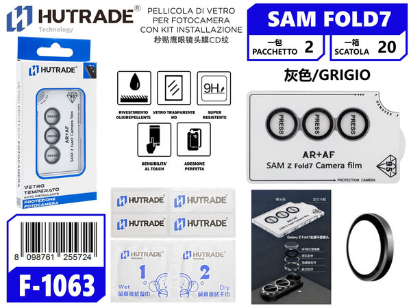PELLICOLA DI VETRO PER FOTOCAMERA CON KIT INSTALLAZIONE SAM FOLD 7 GRIGIO