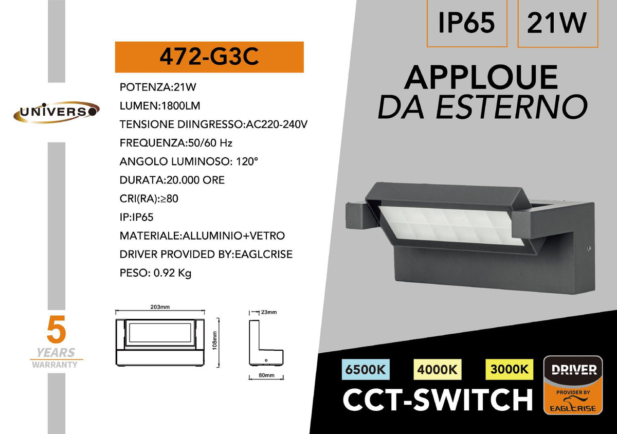 Applique da esterno – 472-G3C