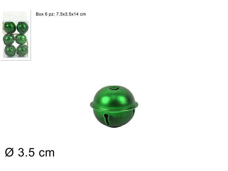 CAMPANELLINI 3.5 cm ST6 pz VERDE OPACO IN BOX PVC SDH21-009