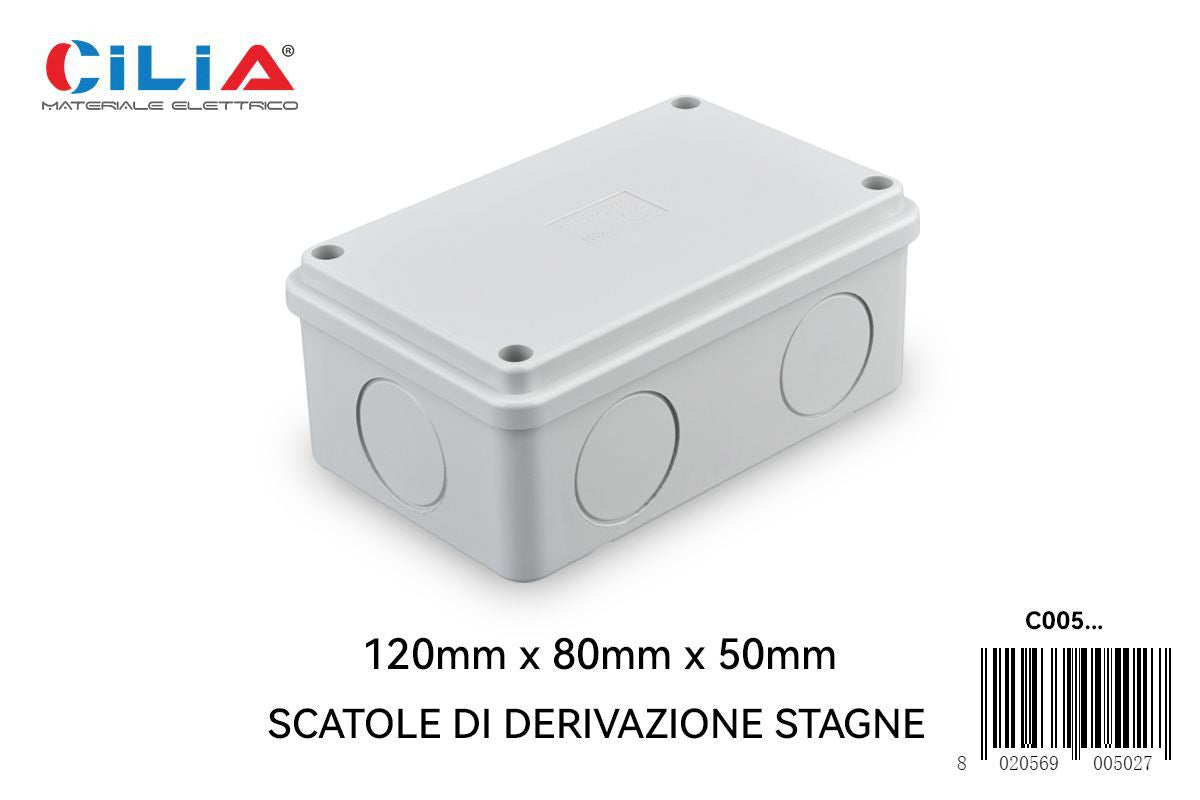 Scatola di derivazione stagna C005, formato 120 × 80 × 50