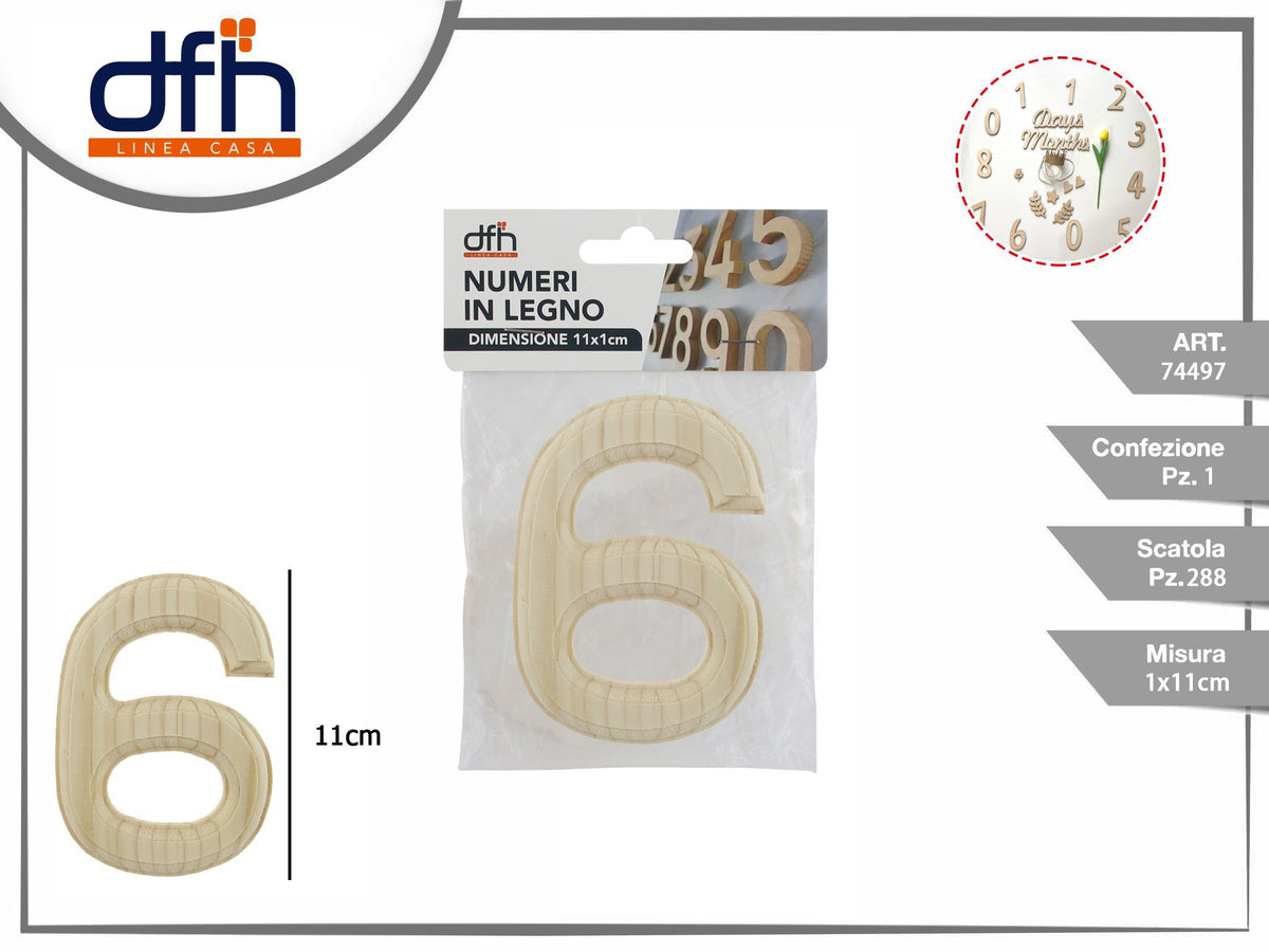 Targhetta numero di legno
