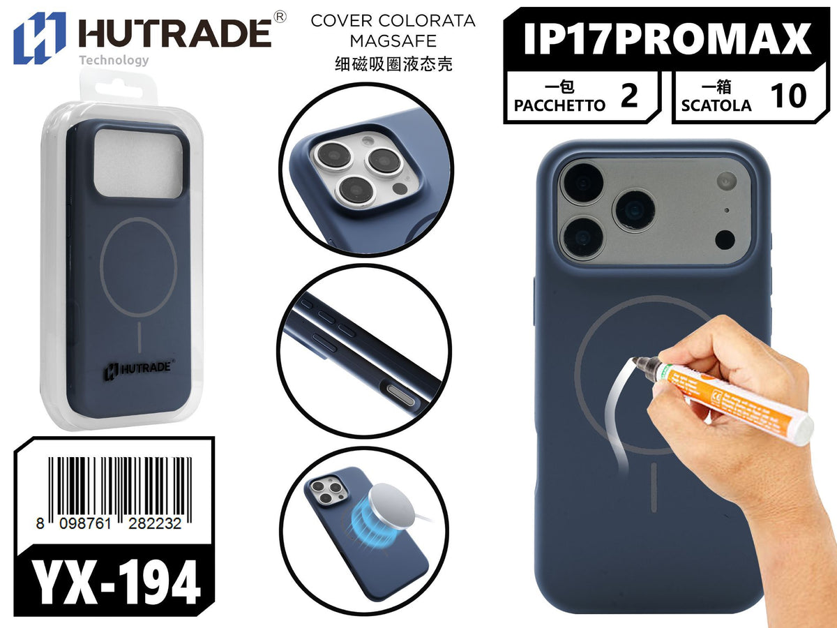 YX-194 COVER COLORATA MAGSAFE IP17PROMAX/IP18PROMAX BLU SCURO