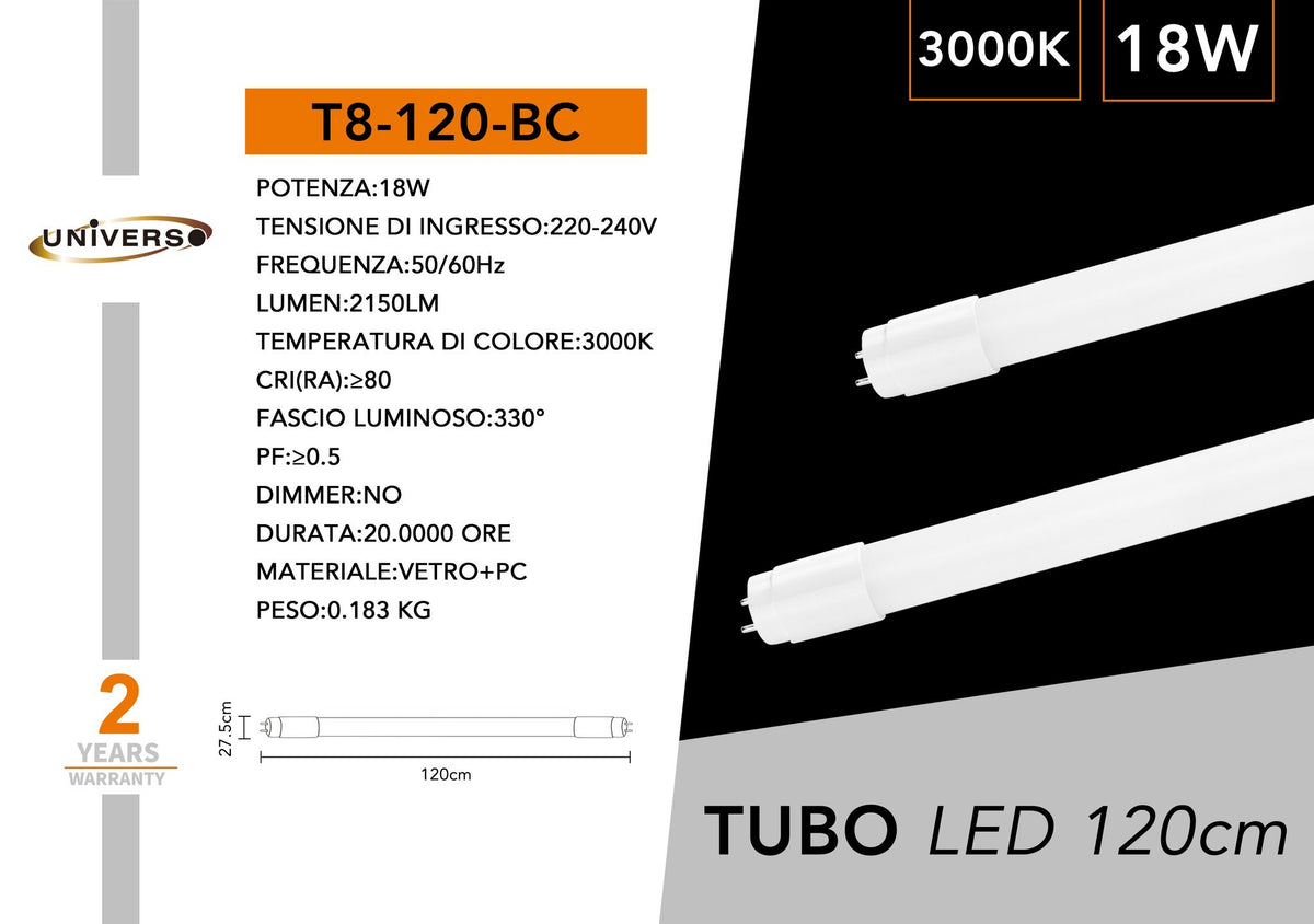 Tubo LED – T8-120BC
