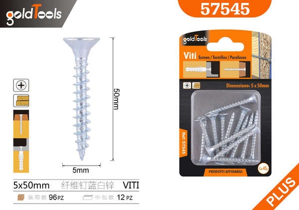 Viti per legno GoldTools, finitura argento