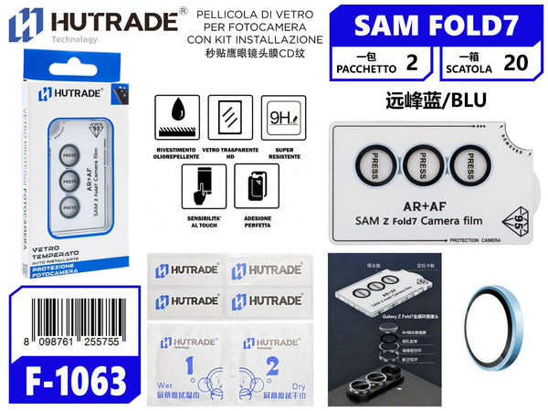 PELLICOLA DI VETRO PER FOTOCAMERA CON KIT INSTALLAZIONE SAM FOLD 7 BLU