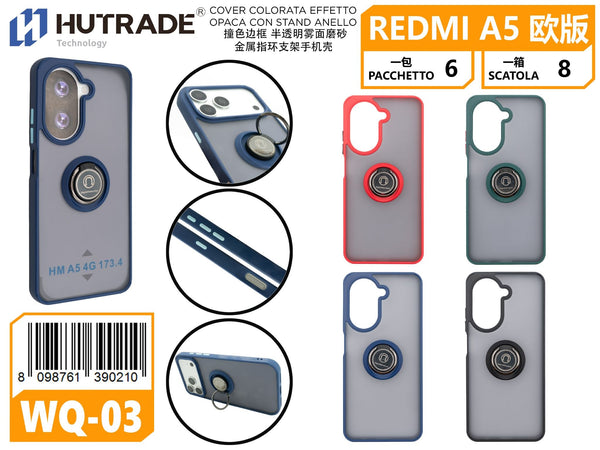 WQ-03 COVER COLORATA EFFETTO OPACA CON STAND ANELLO RM A5 VERSIONE EUROPEA 173MM