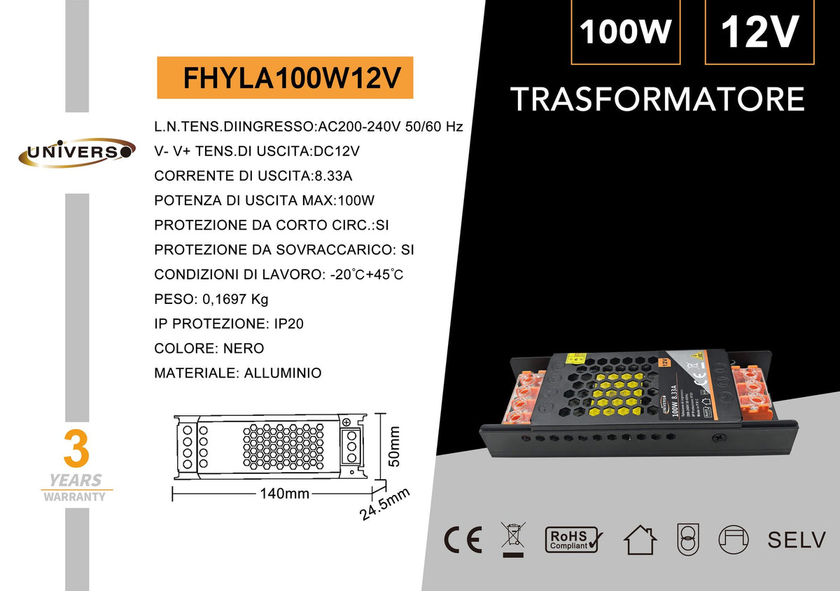 Alimentatore LED – FHYLA100W12V
