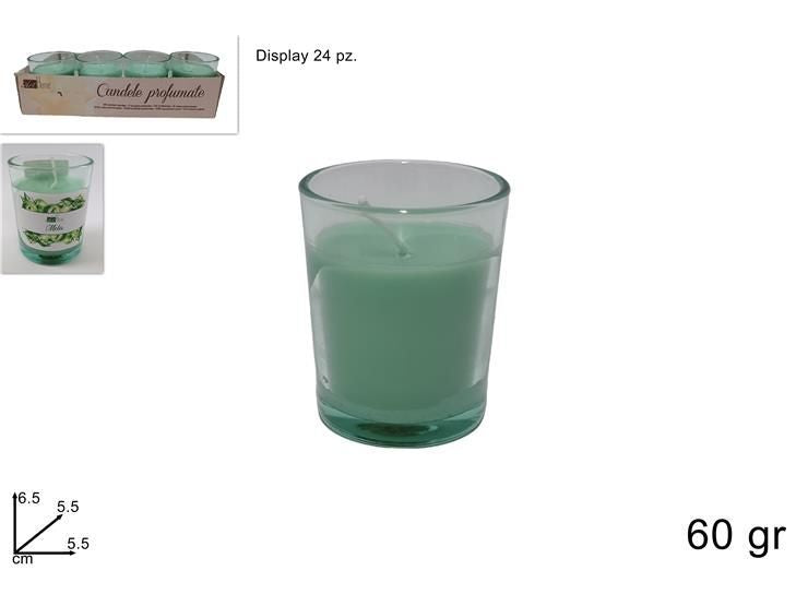 Candela profumata mela 60 gr in bicchiere vetro 2304135-apple