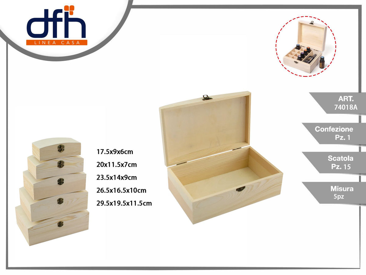 SCATOLA DI LEGNO 5 pz