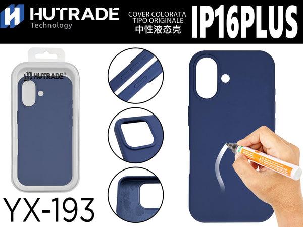YX-193 COVER COLORATA IN GOMMA IP16 PLUS BLU SCURO