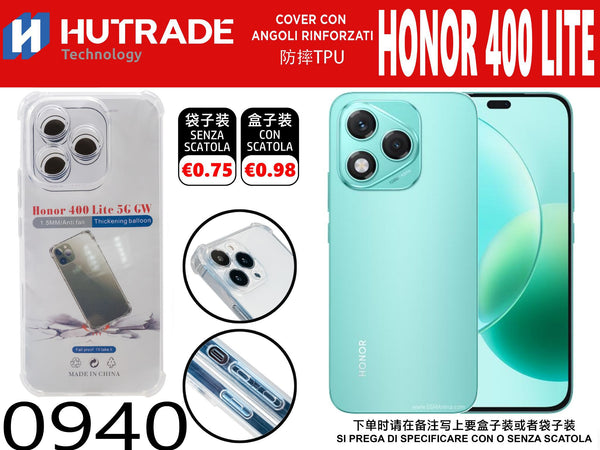 COVER TRASPARENTE BORDO ANTIURTO HONOR 400 LITE – 0940 014361