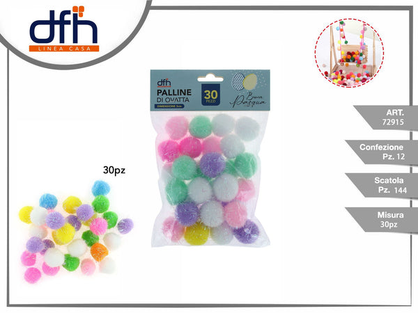 PALLINE DI OVATTA 30 pz