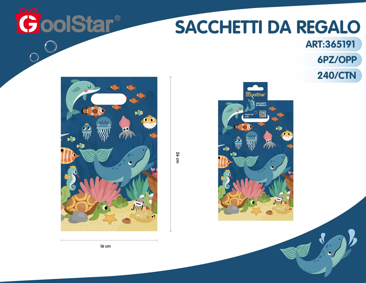 Sacchetto da regalo di carta, tema marino