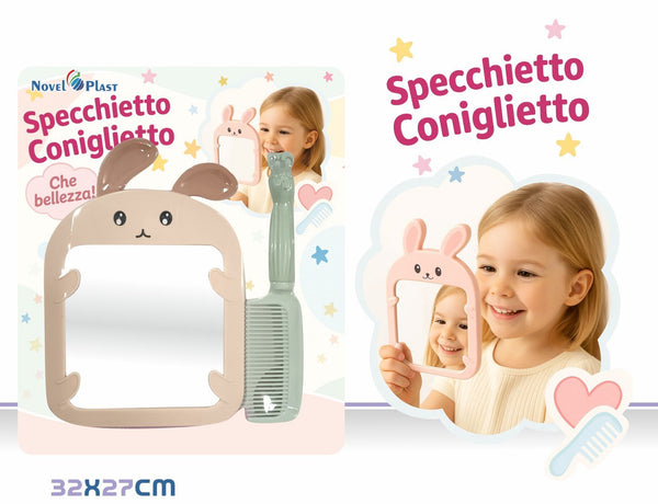 Specchietto coniglietto con pettine