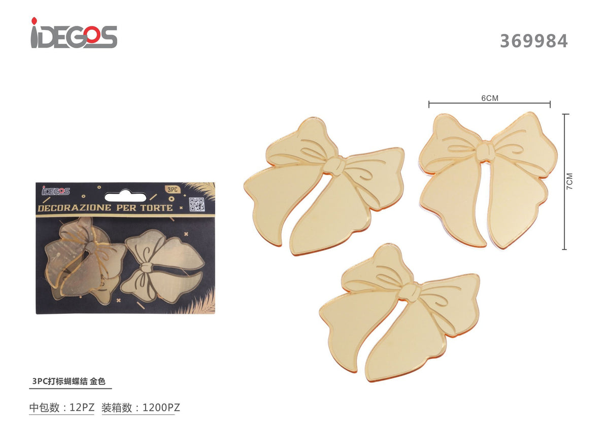 Fiocchi decorativi per torta, 3 pezzi