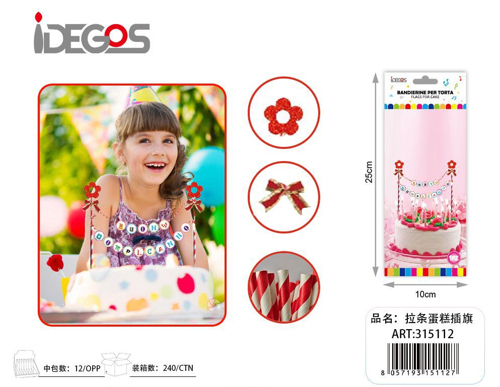 Stecchini decorativi per torte, 12 pezzi