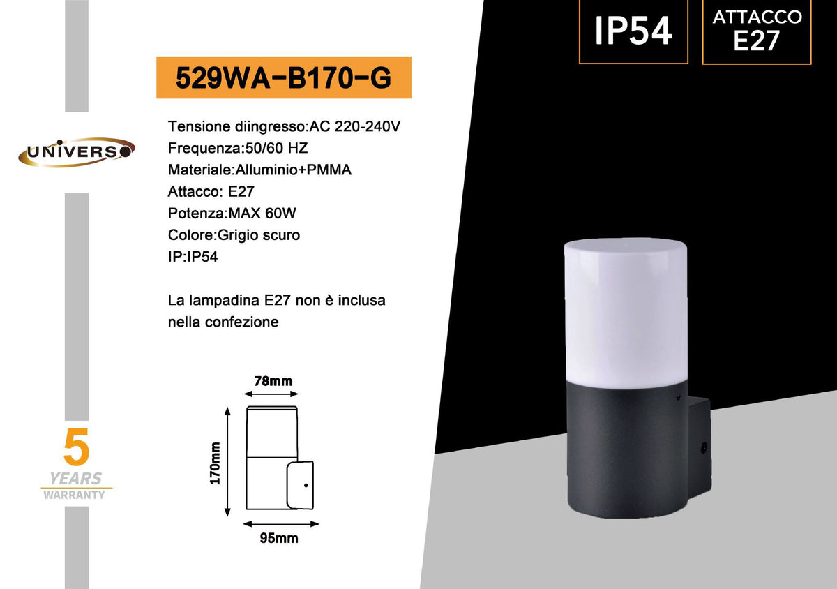 Applique da esterno – 529WA-B170-G