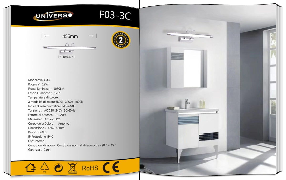 Lampada per specchio – F03-3C