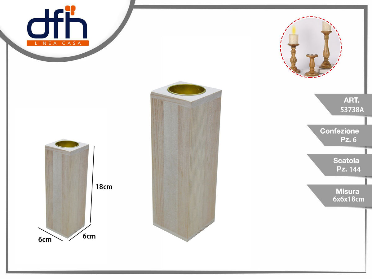 Porta candele in legno
