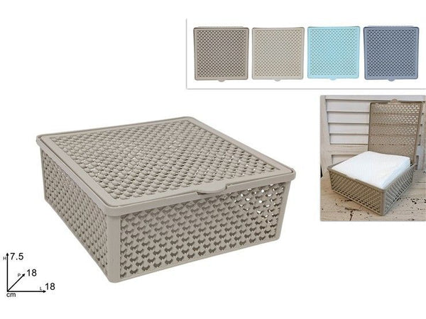 Contenitore portatovaglioli forato in plastica 4col vc-064