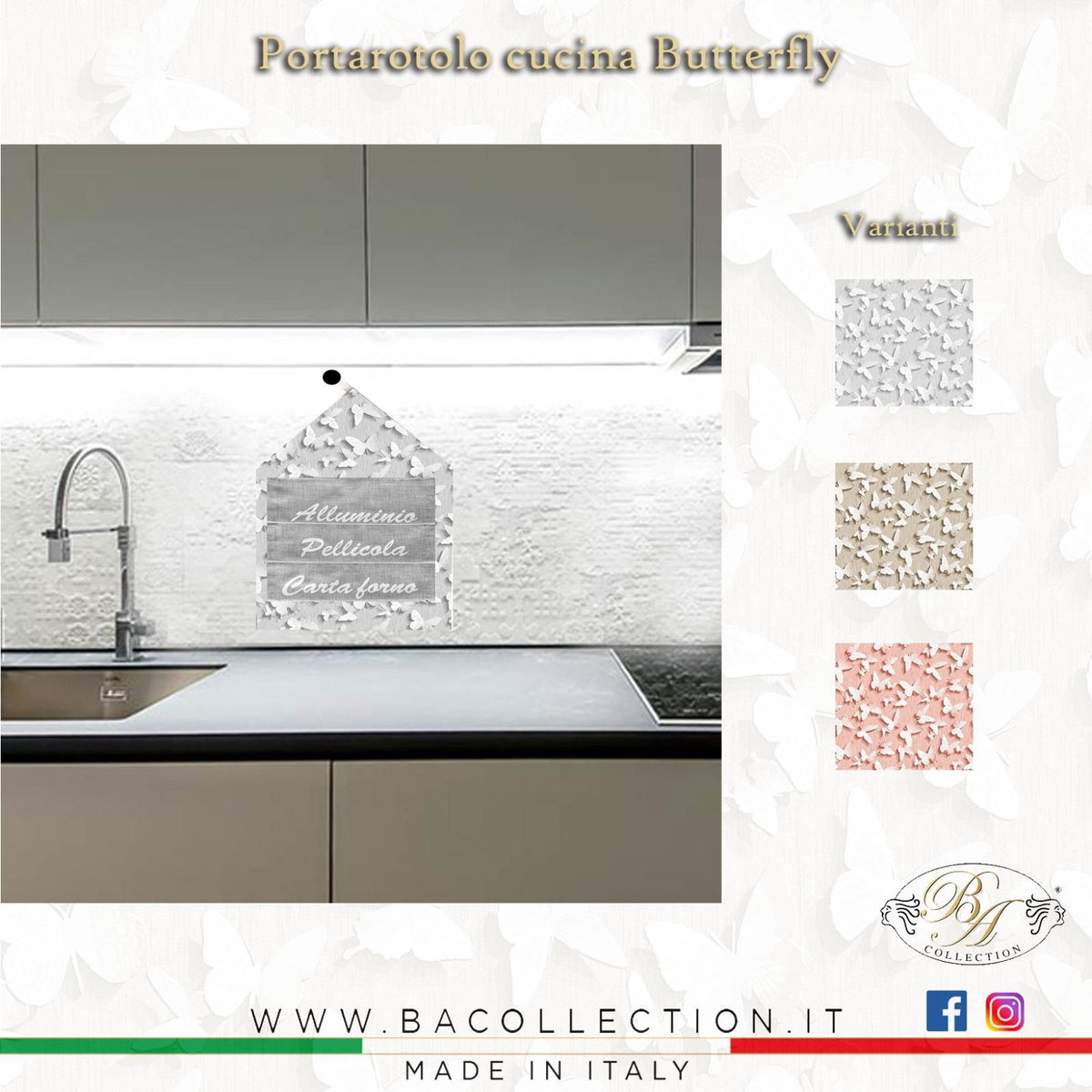 Portarotolo da cucina BUTTERFLY