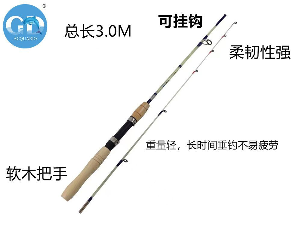 Canna da pesca con manico in sughero