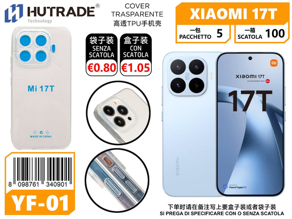 YF-01 COVER TPU ALTA TRASPARENZA PER CELLULARE XIAOMI 17T
