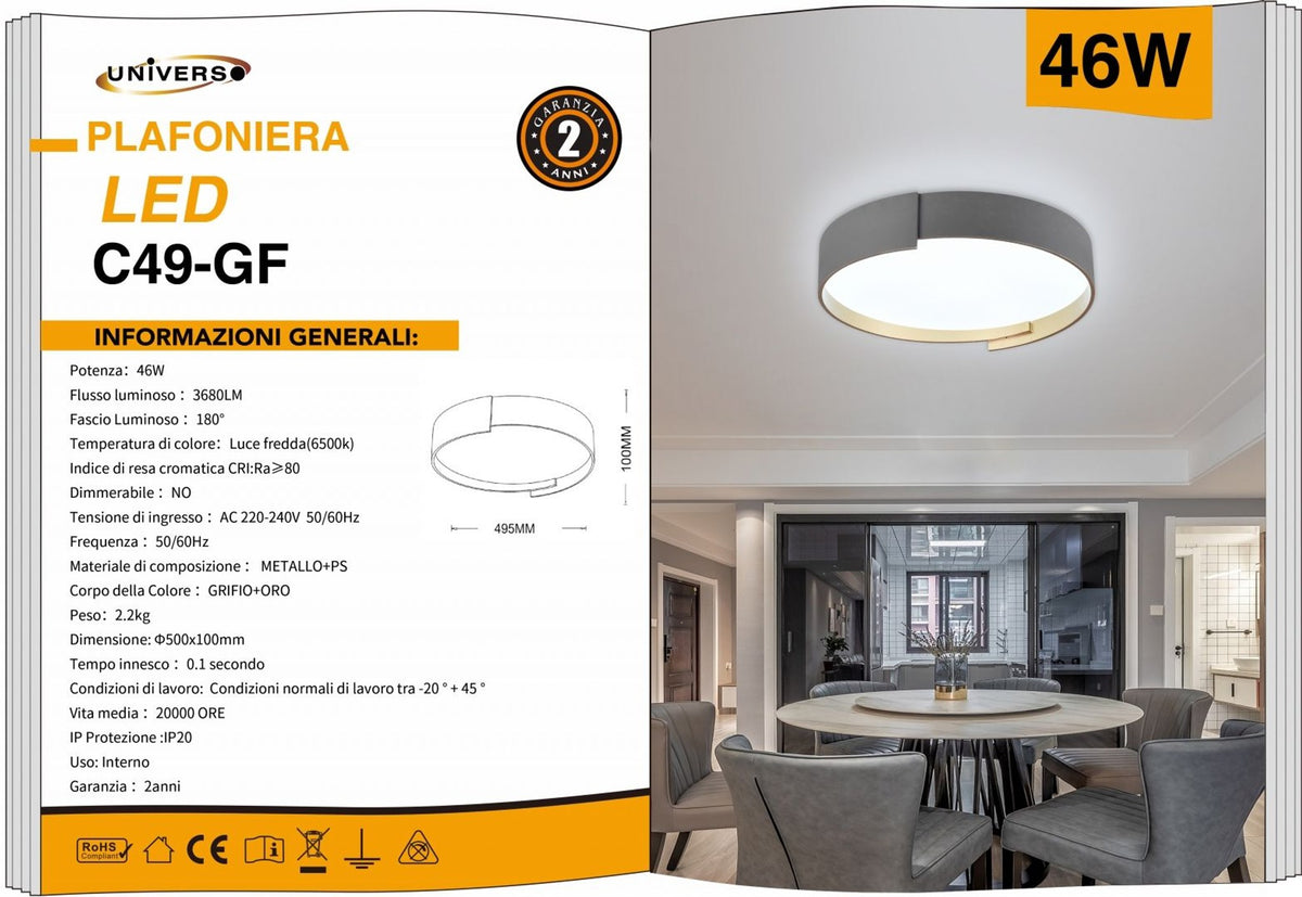 Lampadario Da Soffitto Universo – C49-GF