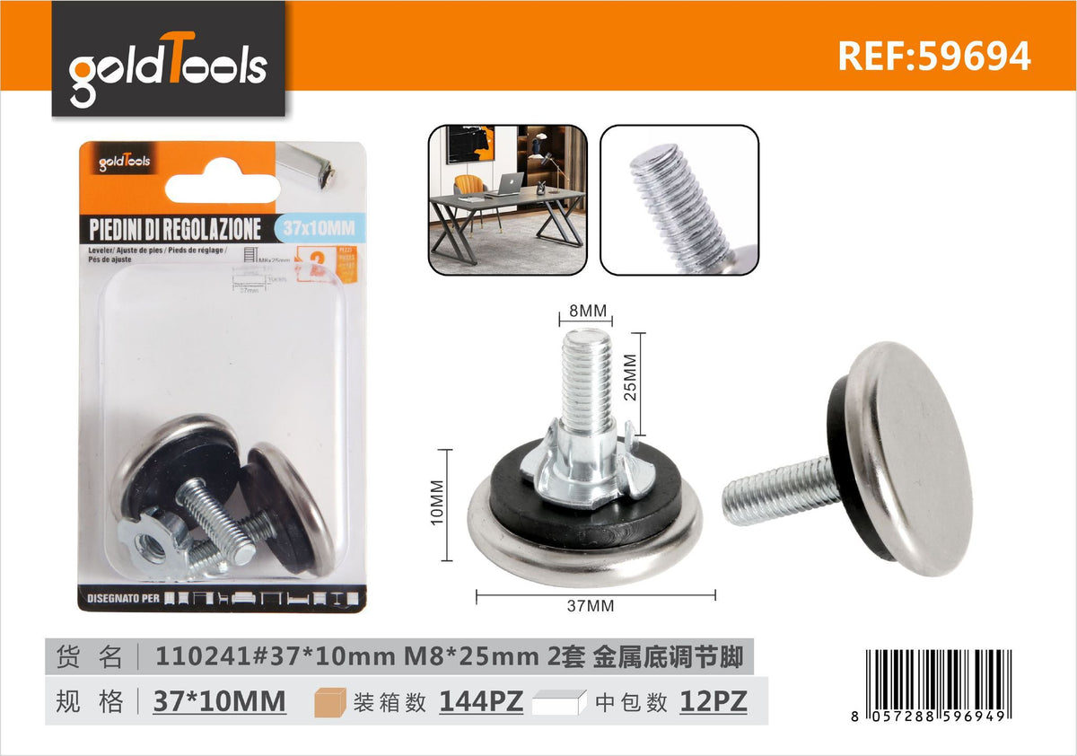 Piedi per mobili 25mm, 37×10mm – art. 59694