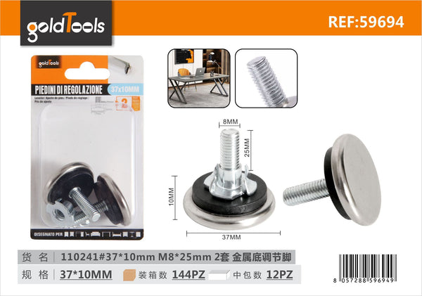 Piedi per mobili 25mm, 37×10mm – art. 59694