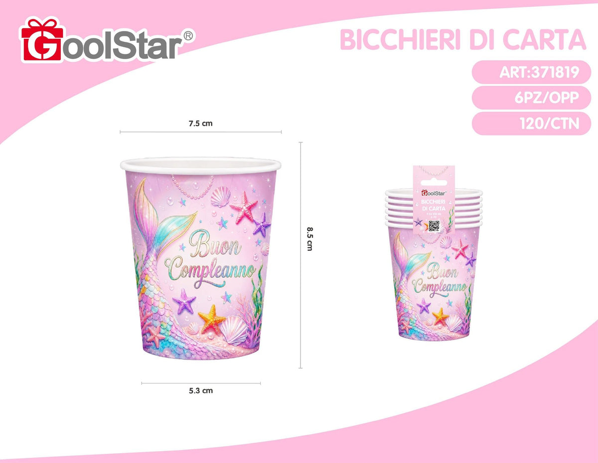 Bicchiere carta sirena