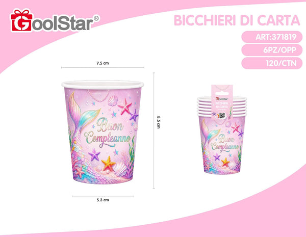 Bicchiere carta sirena