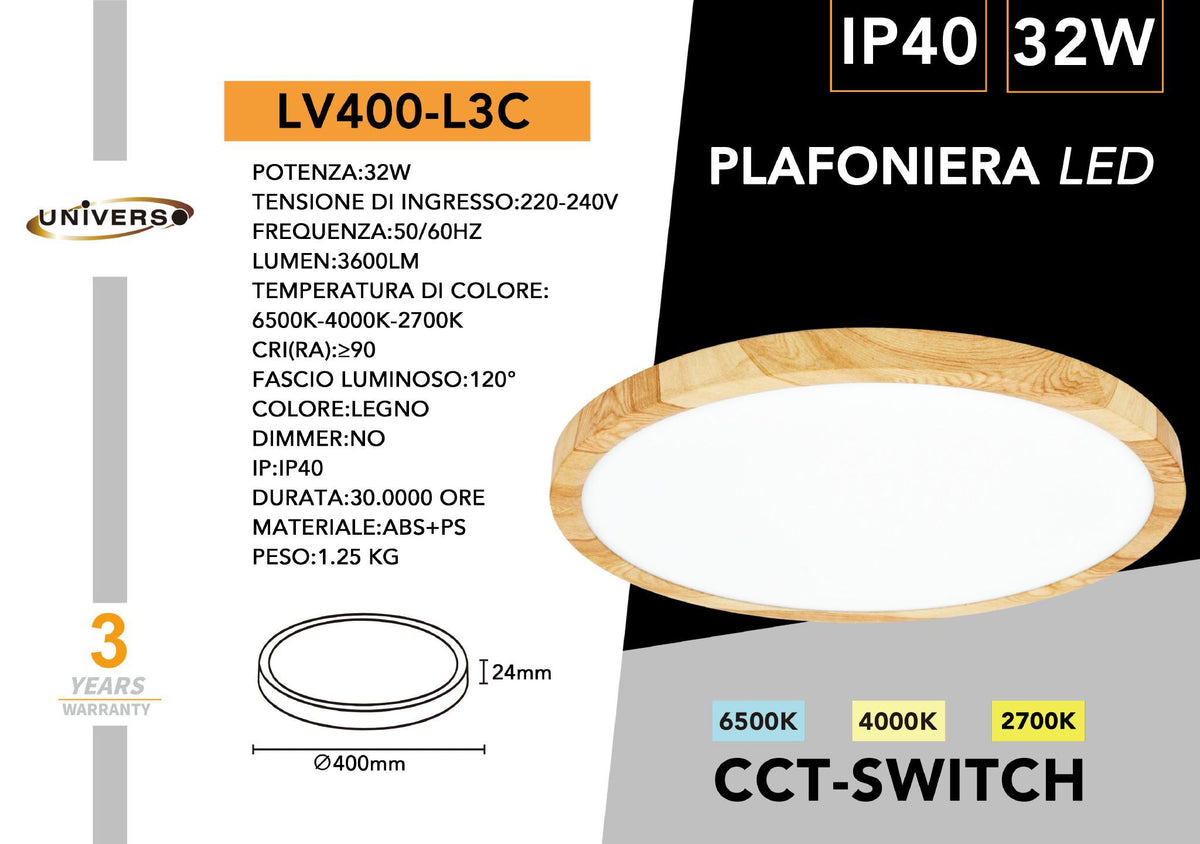 Plafoniera LED Universo – LV400-L3C