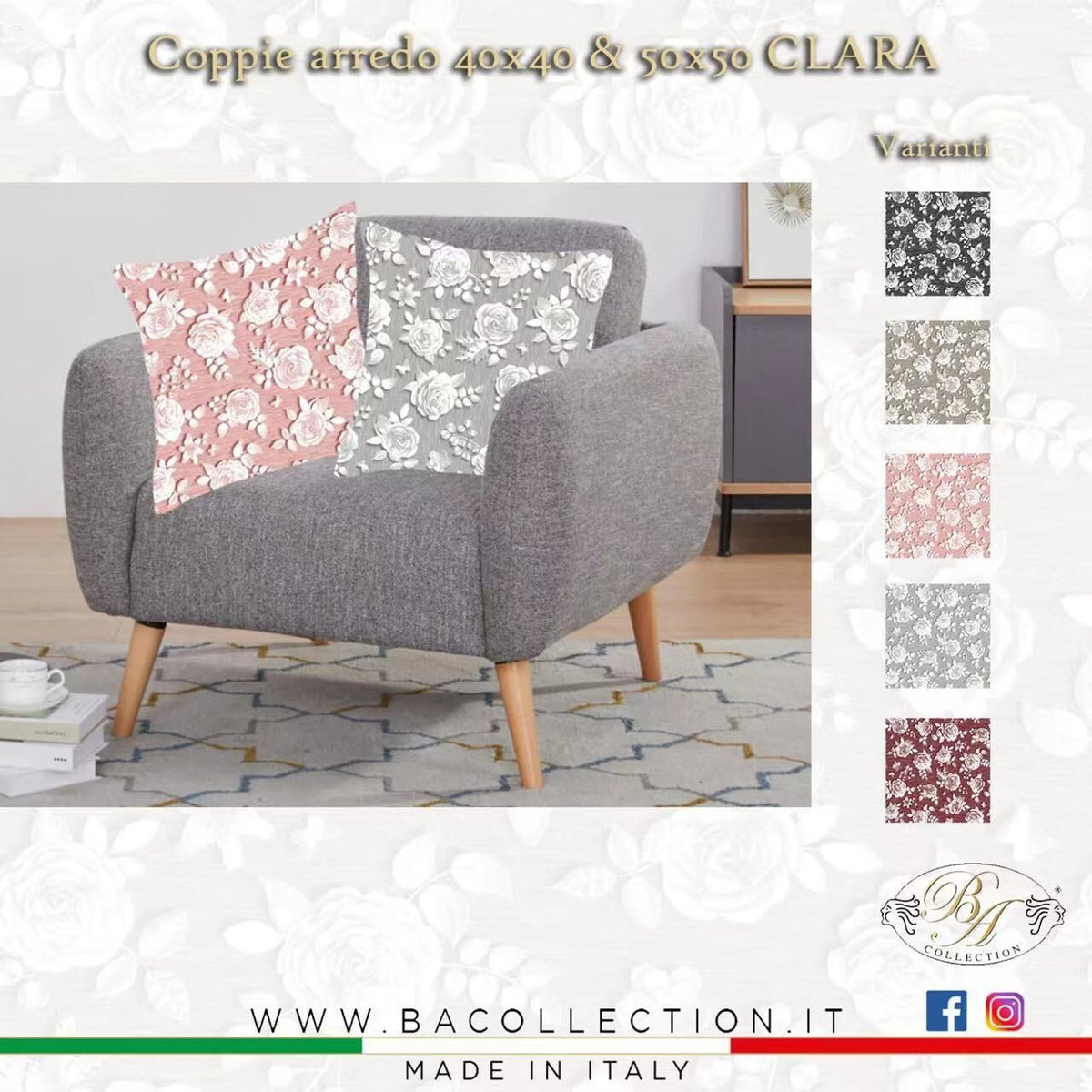Fodera per cuscino arredo CLARA